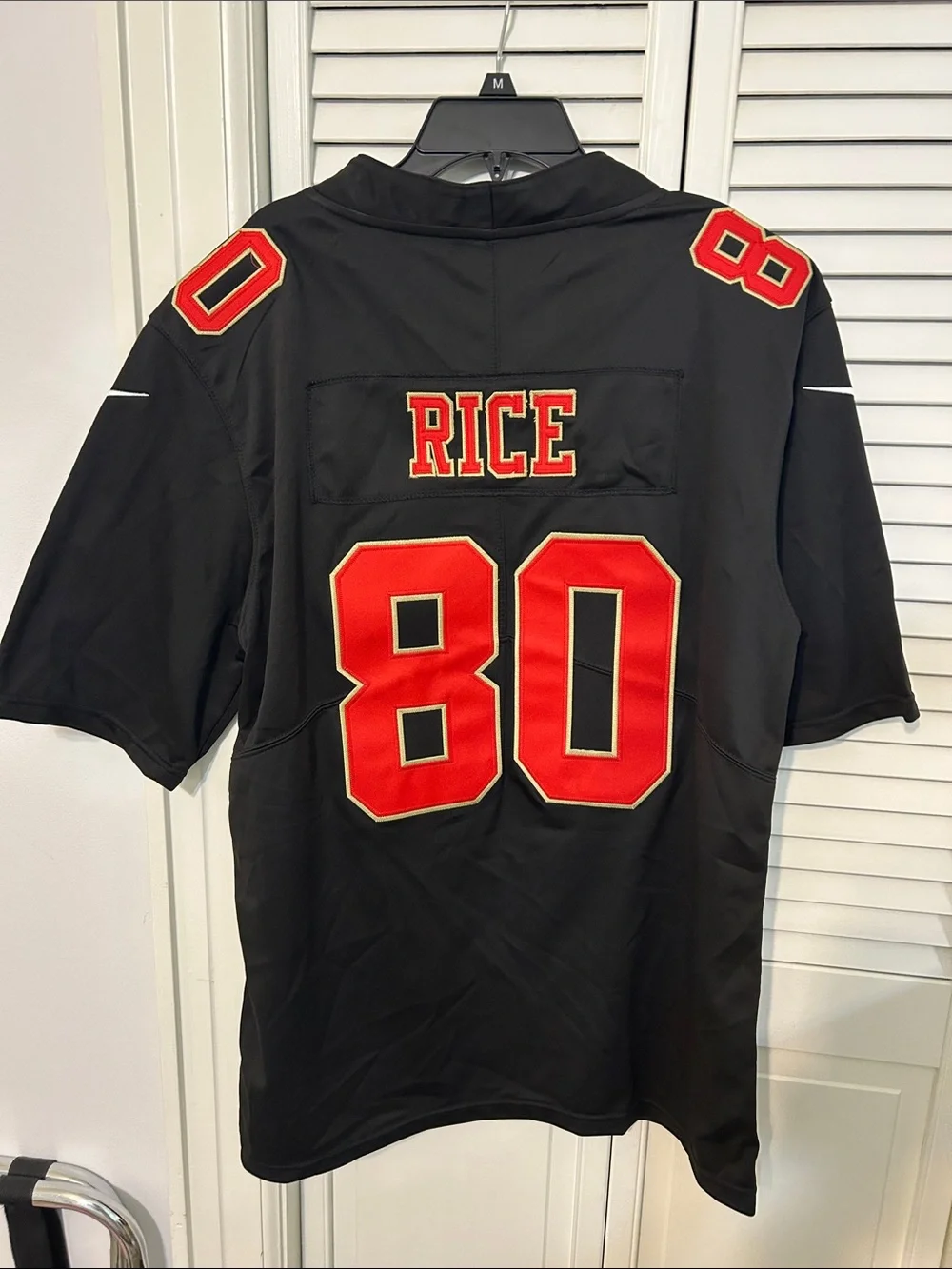 Nike San Francisco 49ers #80 Black NFL Jersey Rice L/XL - Picture 3 of 3